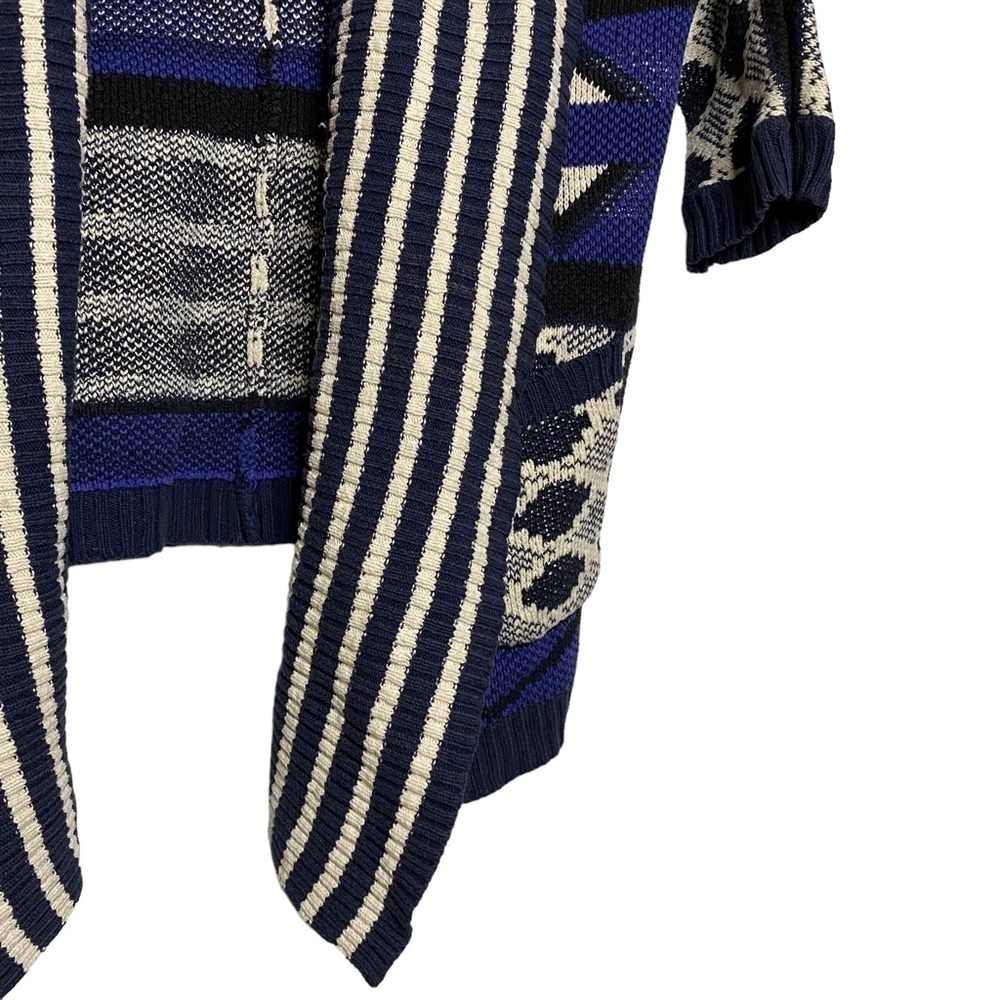 Lucky Brand Aztec Tribal Open Front Cardigan Pockets Oversized Drop Shoulders M - Picture 8 of 15